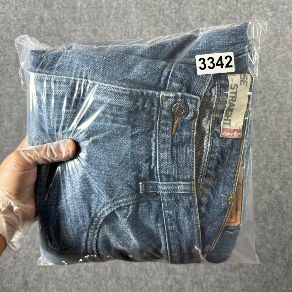 Levis 569 Loose Straight Leg Jeans Blue Denim Medium Wash Mens 38x34 **Read